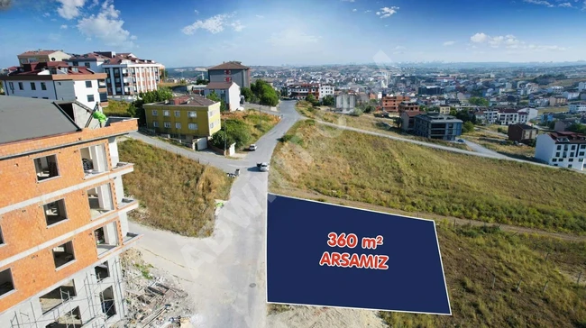 A plot of land with an area of 360 square meters, with a frontage on two streets, located at a corner, and features a difference in elevation in ARNAVUTKÖY TAŞOLUK