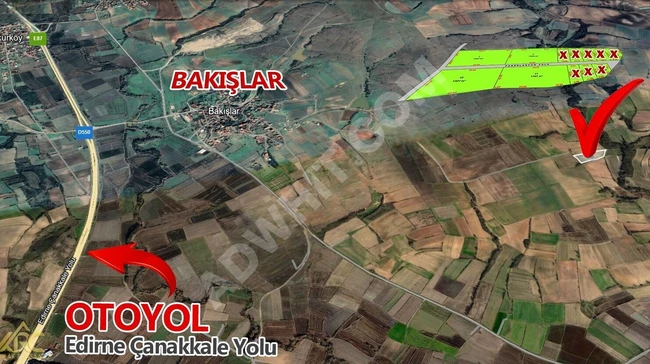 A plot of land with an area of 1.250 m² at an affordable price in Edirne (with permit and approval)