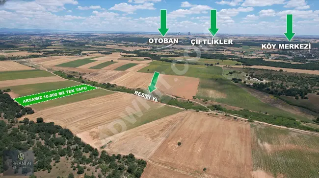 Independent land plot with an area of 10,000 m² with a single title deed in KIRKLARELİ, BABAESKİ area, MÜSELLİM neighborhood