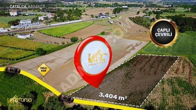 Land for sale, area 3,404 m², close to the high-speed train! In ÇATALCA KABAKÇA