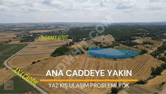 Independent land 2,889 m² on a high peak near the village in Edirne Uzunköprü Ömerbey