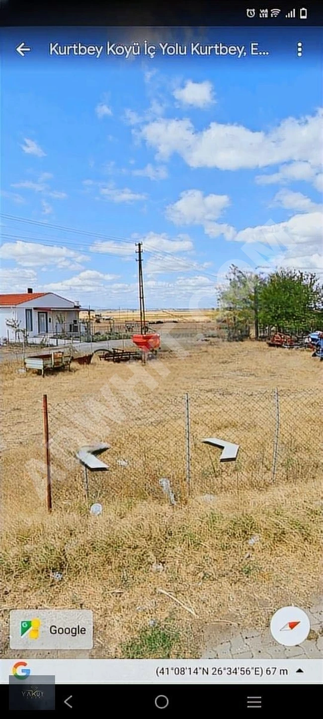 A plotted and partitioned land of 498 m² in the town of EDİRNE UZUNKÖPRÜ KURTBEY