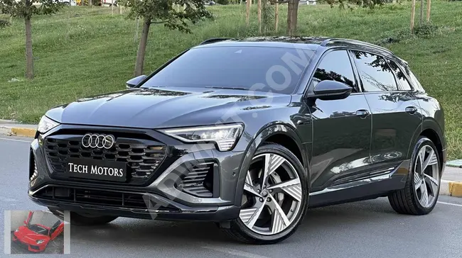 TECH MOTORS تقدم اودي  موديل 2023 Q8 E-TRON 55 QUATTRO S LINE من الوكالة، مزود بنظام عرض البيانات على الزجاج الأمامي، وخالية من الحوادث.