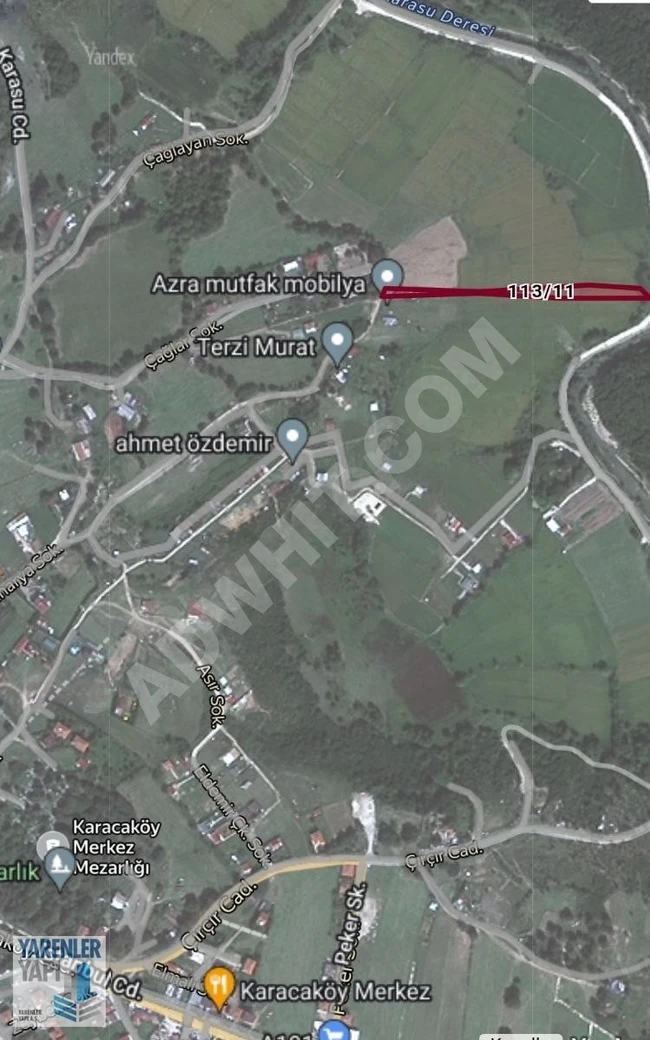 Land for sale Area 916 m² in KARACAKÖYDE - from YARENLER EMLAK