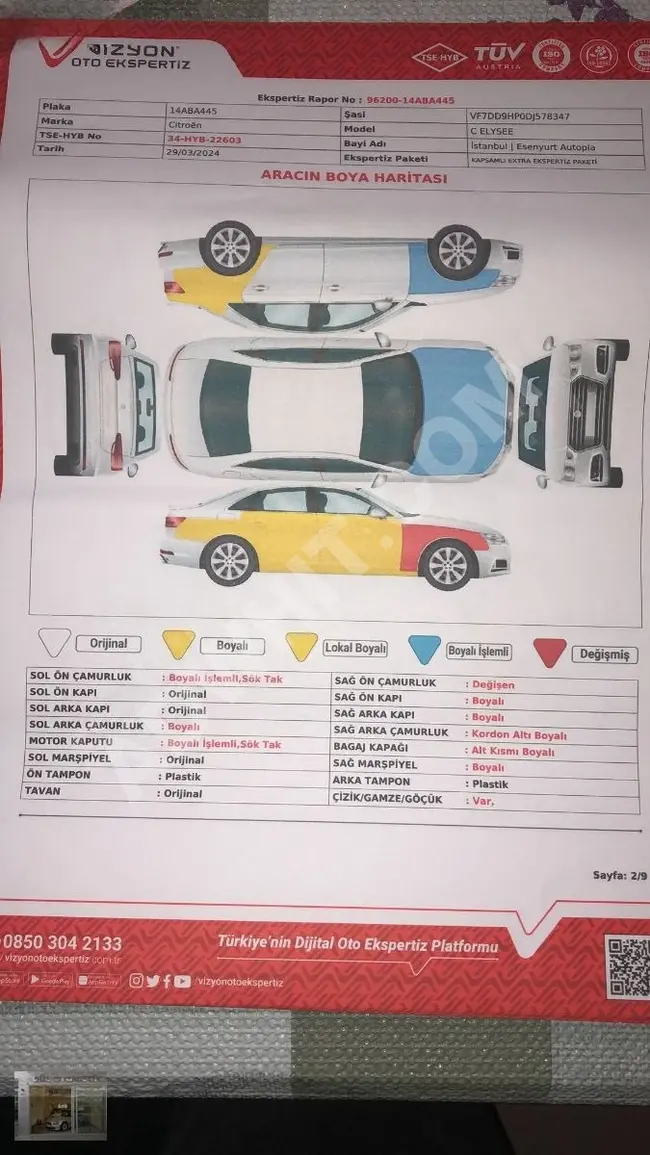 GÜL OTOMOTİV'DEN 2013 MODEL CİTROEN C-ELYSEE 1.6 HDİ ATTRACTİON