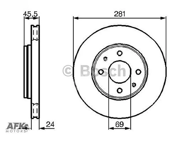 ÖN DİSK HAVALI CARISMA 00-06 VOLVO S40 00 (281X4)