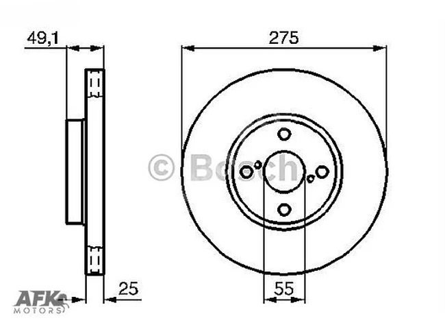 Front disc for Toyota Corolla 1.4 D4D 2003-2007 (275X4)