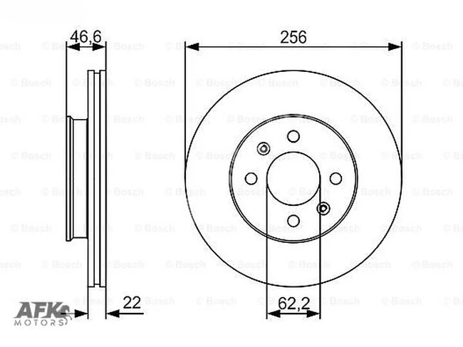 Front brake disc Hyundai Accent Era 06-11 - Kia Rio 05 i20 07 - 256mm