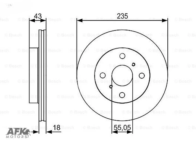 Front Air Disc Brake Toyota Yaris 99-05 235X4