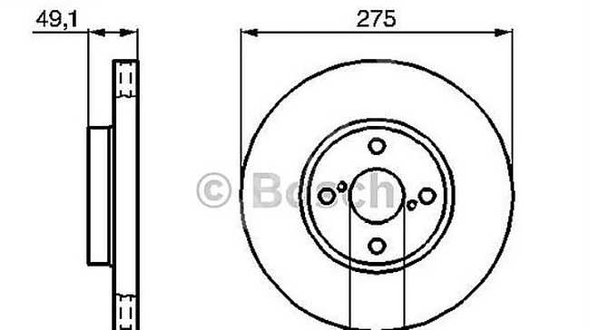 قرص فرامل امامي هوائي - TOYOTA COROLLA 1,4 D4D 2003-2007 (275X4)