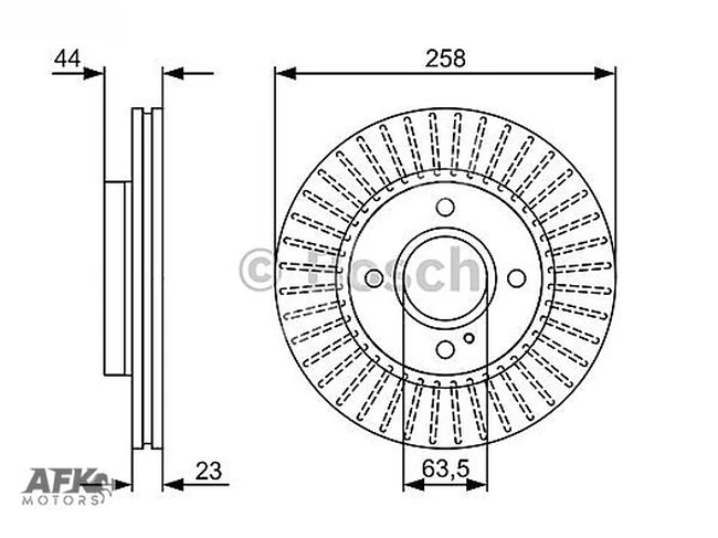 قرص فرامل امامي هوائي - FORD FİESTA 1,25I/1,4TDCI/1,4I/1,6TDCI/1,6TI