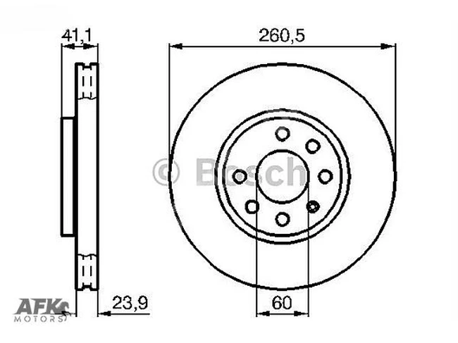 Front disc. Opel CORSA C COMBO C TIGRA B MERIVA A (with 4 hubcaps)