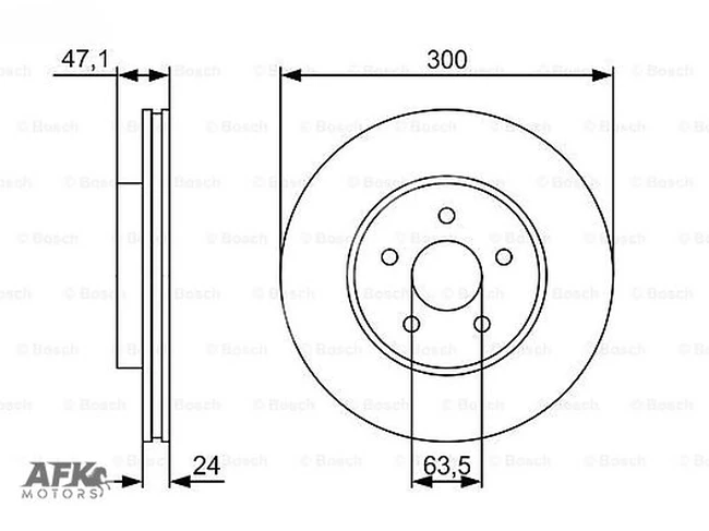 ÖN DİSK HAVALI FORD MONDEO III JAGUAR XTYPE 1,8/2,0/2,2 300X24X5