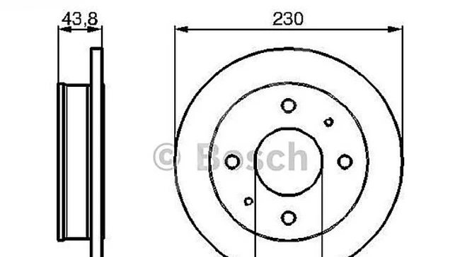 Hyundai Atos. Front disc 1.0 2003 230X