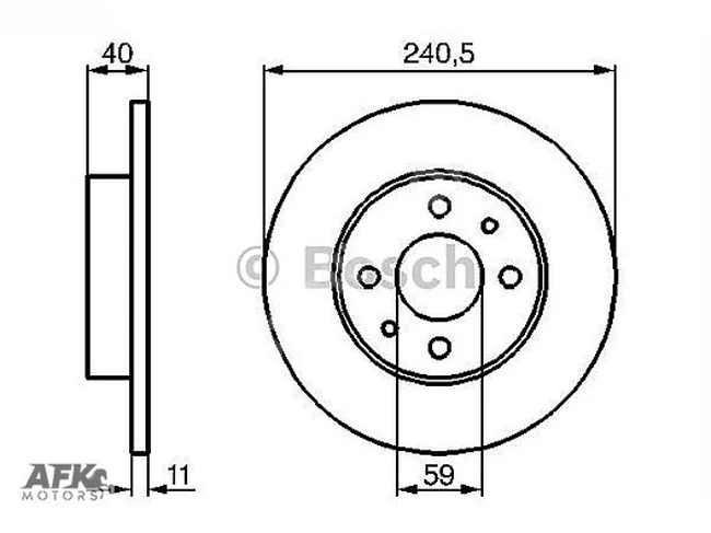 Front brake disc - Fiat - 500 500C 07 TEMPRA TIPO PUNTO PANDA MAREA BRAVO