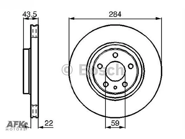 Front disc. FIAT DOBLO III EGEA 1.3/1.6/2.0 2010 - ALFA ROMEO 147 156