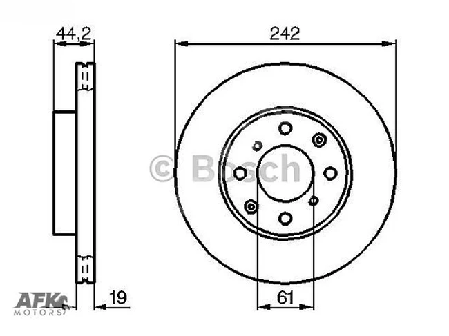 Front air disc. Honda Civic 1.5/1.6 1988-1991 CRX 1.6 1986