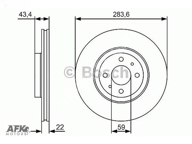 Front brake disc for Fiat Bravo I-II, Croma, Doblo, Idea, Linea, Marea, Stilo, Alfa