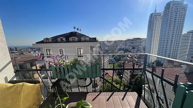 Duplex with balcony for rent in a new building and stunning view in DİKİLİTAŞ from TİAMO