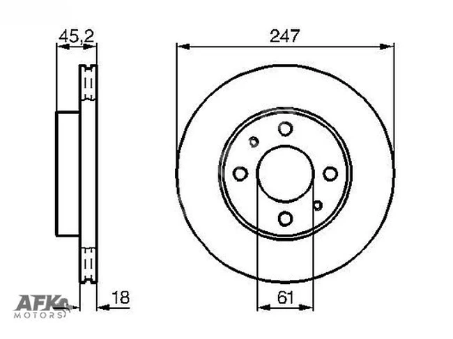 ÖN DİSK HAVALI NISSAN ALMERA 95-00 (247X4)