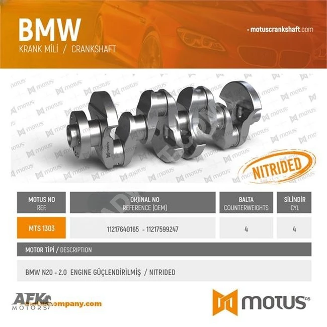 Crankshaft for BMW N20 2.0 F10 F15 F20 F25 F26 F30 F32 E84