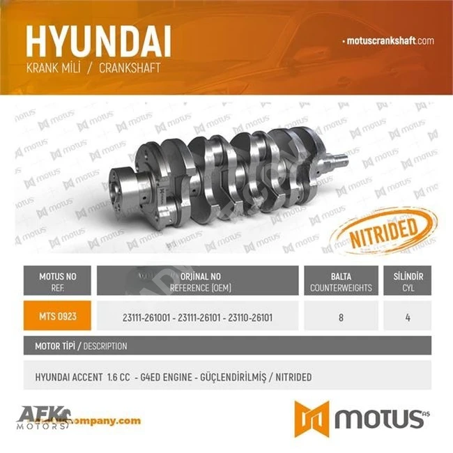 Hyundai ACCENT ERA/ACCENT/KIA CERATO/RIO 1.6 CC G4ED engine crankshaft