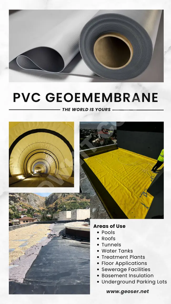 High-density polyethylene geomembrane and PVC waterstop geomembrane