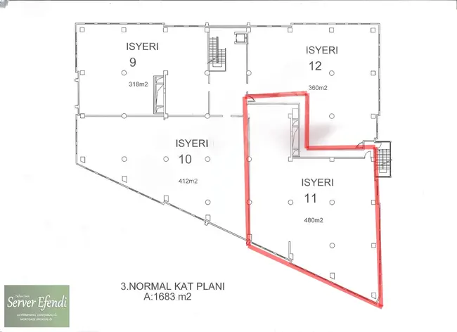 Shop for sale to manage business with an area of 480m² in Saatli Bina in Beylikdüzü