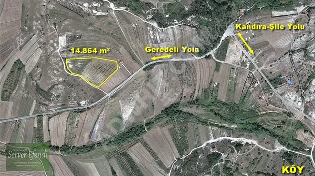 Land for sale with an area of 14,864 m² near the Istanbul border in the Kocaeli province, Kandıra district