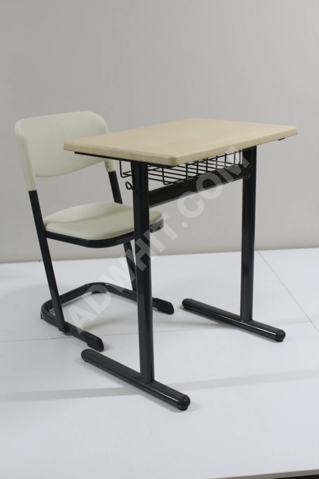 Dual school desks made of verzalit wood