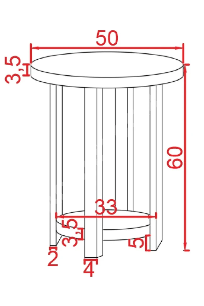 Solid natural wood table, with a frame and metal legs