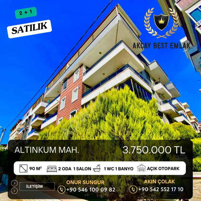 ⫸AKÇAY BEST EMLAK⫷ ALTINKUMDA AYRI MUTFAKLI 2+1 LÜKS DAİRE