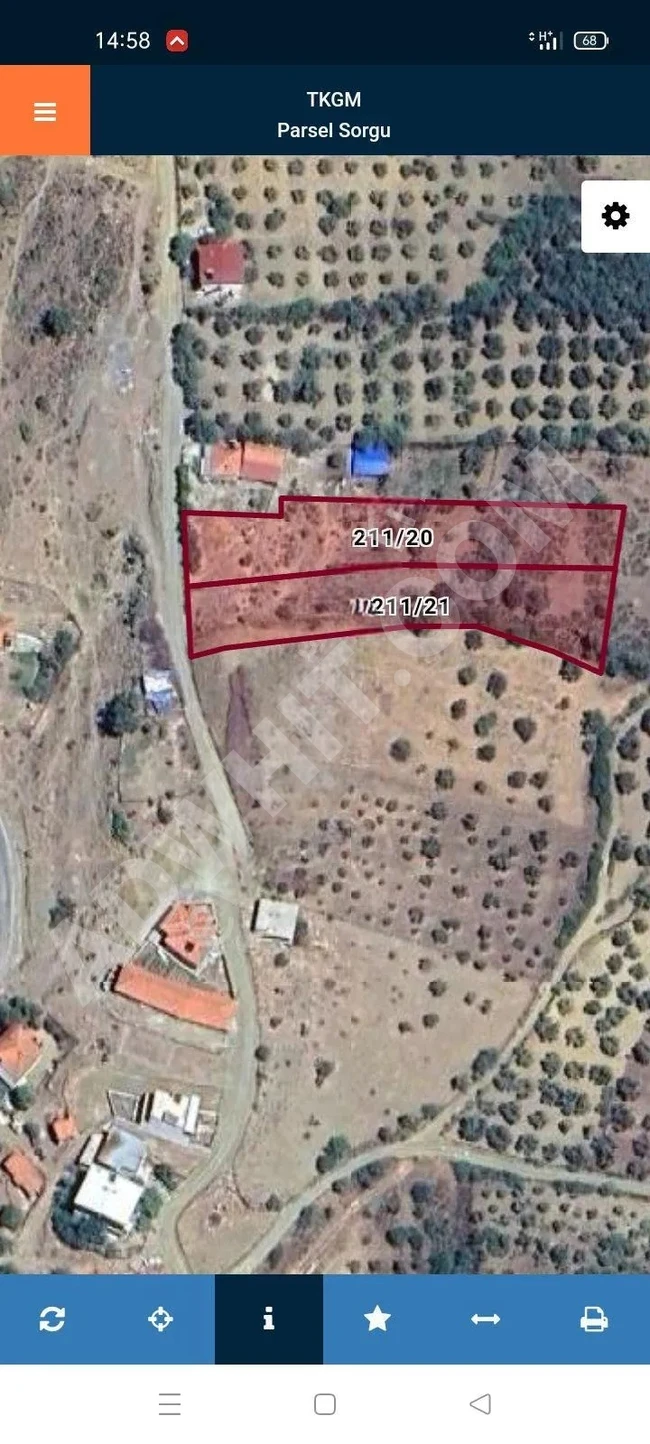 Land for sale, licensed for construction, with an area of 3736 square meters on the slopes of Mount Kazdaglari