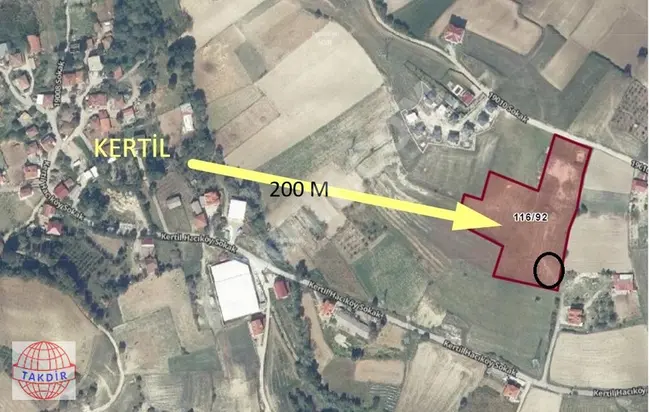 Land with the area of a villa with title deed kat irtifaklı in the area SAKARYA KAYNARCA KERTİL