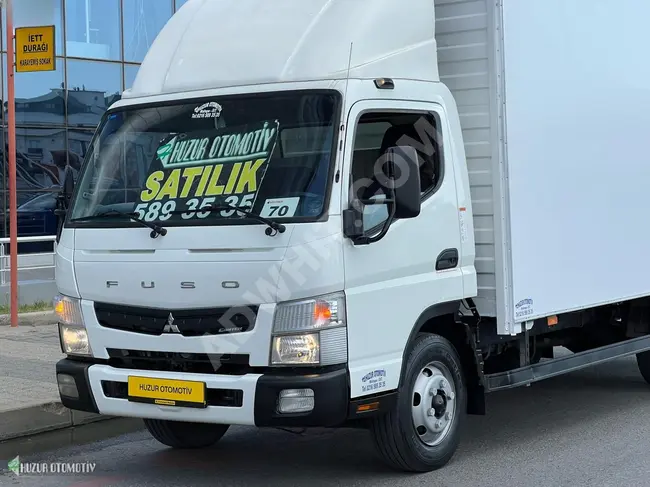 MITSUBISHI 2016 truck with long chassis, equipped with retractable fabric cover and new crane - from HUZUR