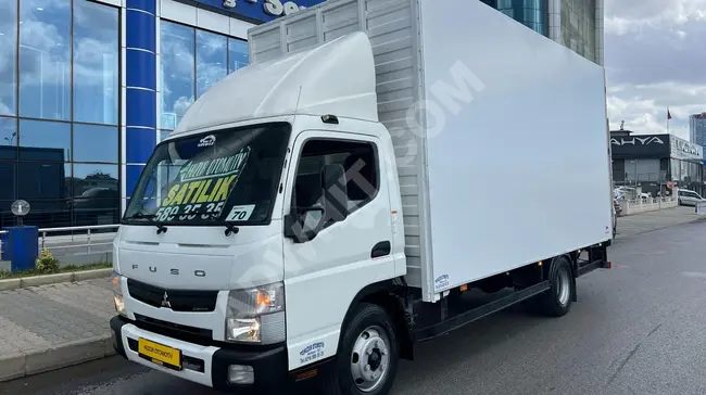 MITSUBISHI 2016 truck with long chassis, equipped with retractable fabric cover and new crane - from HUZUR