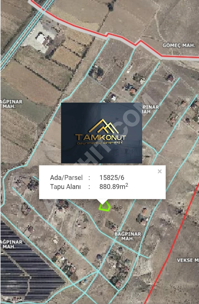 Land for sale in BAĞPINAR from TAMKONUT REAL ESTATE!