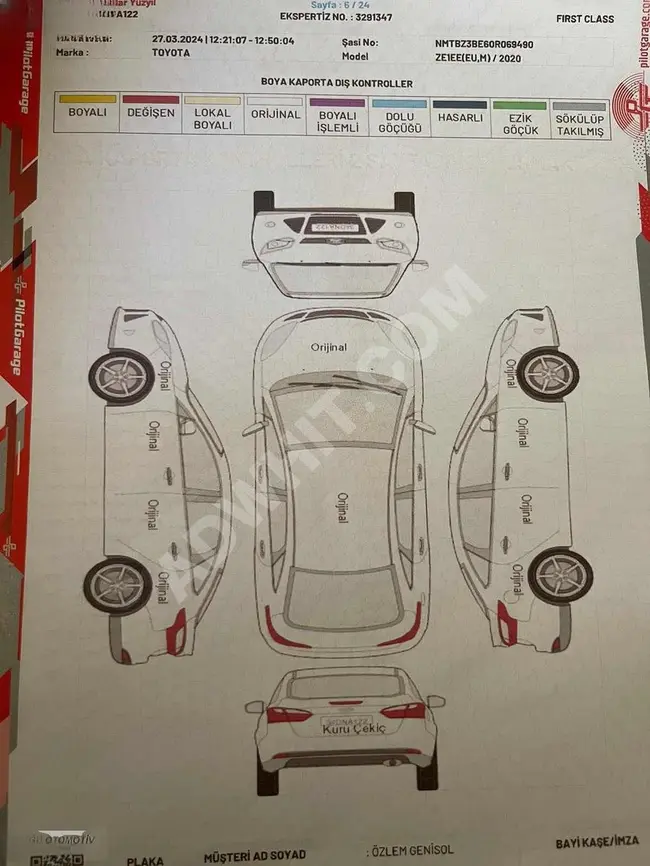 2020 - Toyota 1.8 Hybrid - Clean and without external defects and without paint - from DOĞU OTOMOTİV