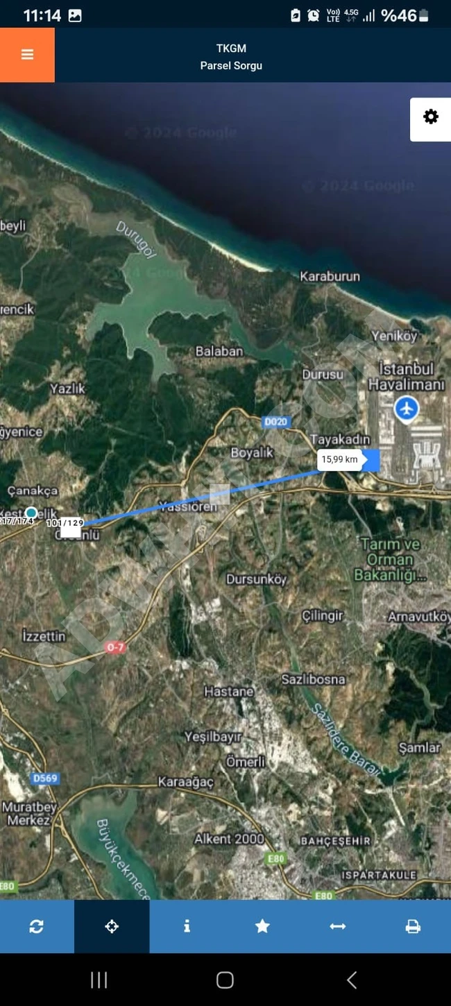 A land area of 5000 square meters on the highway front in İstanbul Çatalca