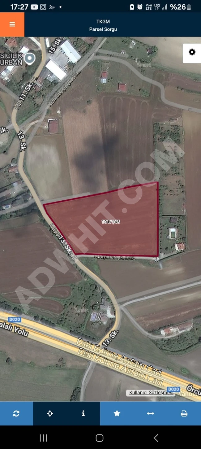 Land with an area of 21,000 square meters in İSTANBUL ÇATALCA