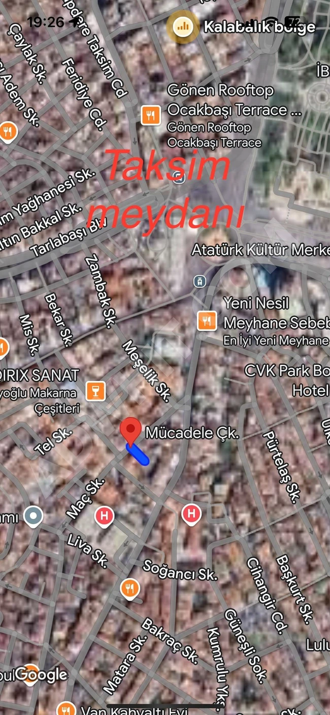 Building for sale in an excellent location, just one minute away from Taksim Square