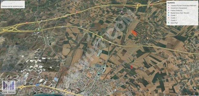 Land 12,181 m² in Yeni Mahalle neighborhood, overlooking the Land Registry road, one title deed