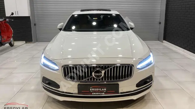 VOLVO S90 car, model 2020 | Distance travelled 74,000 km | 21-inch rims | Cooling | 360° camera | Brown color | Blind spot monitoring system