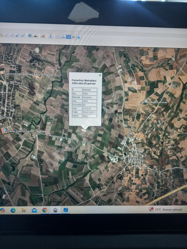 Agricultural land for sale with an area of 6512 square meters in SİLİVRİ FENER