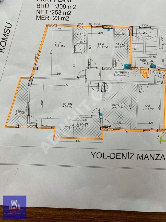 For sale New 3+1 apartment on a mid-floor in DEĞİRMENDERE YÜZBAŞILAR