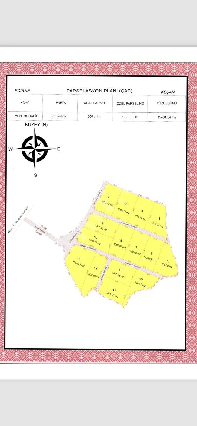 For sale: 1 dönüm plot of land in the center of Edirne Keşan