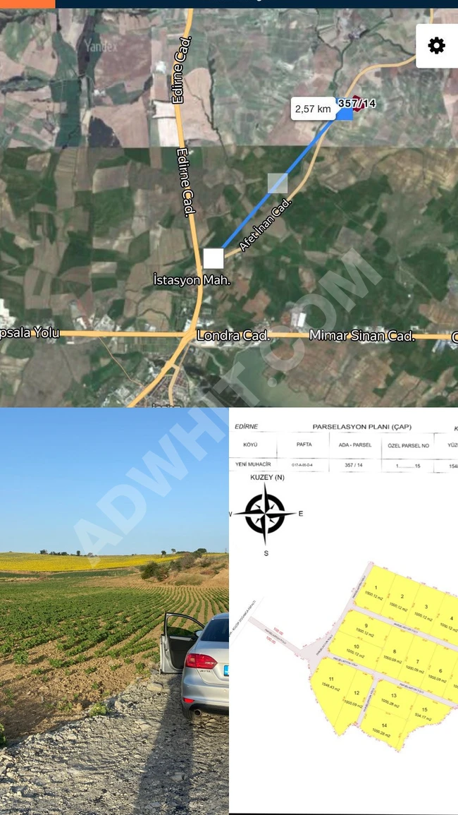 For sale: 1 dönüm plot of land in the center of Edirne Keşan