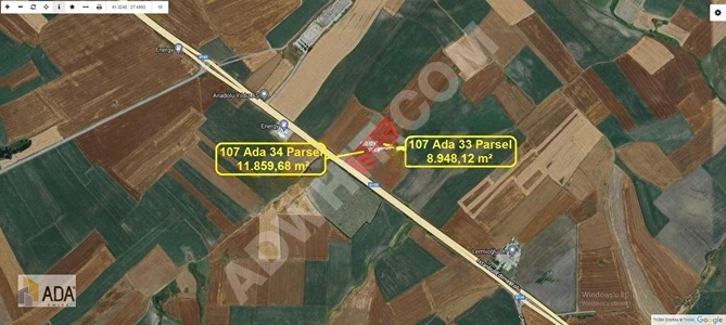 Lüleburgaz Büyükkarıştıran'da E-5 Cepheli 21.000 m² Tarla