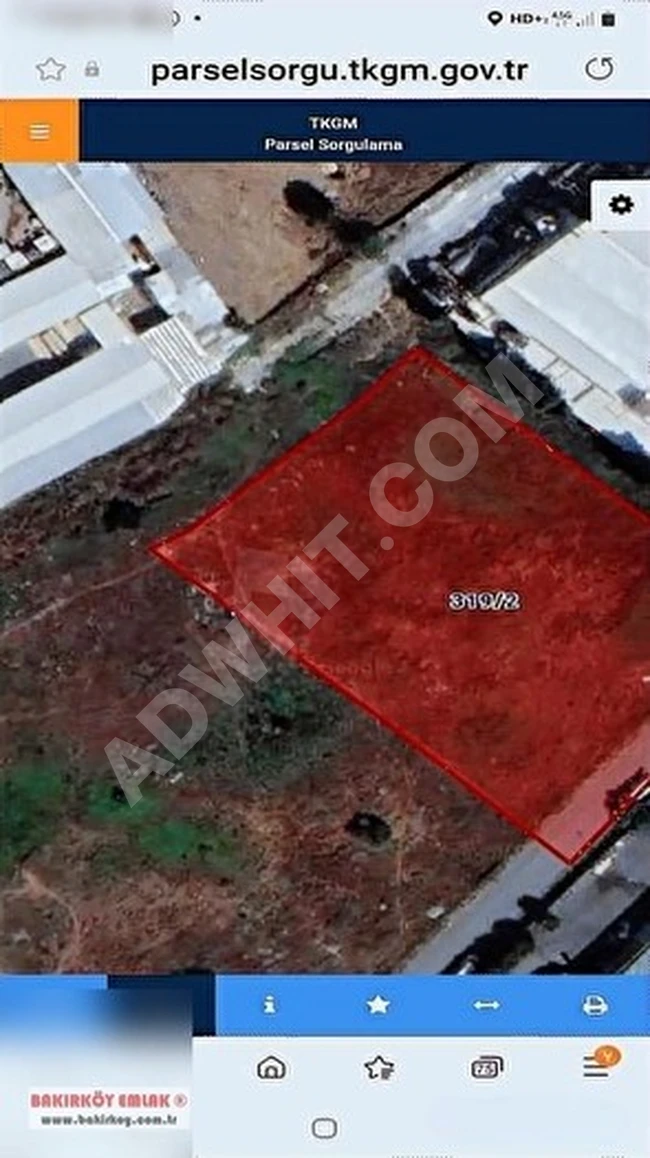 Industrial land with an area of 4000 square meters, the second plot, on Hadımköy Yolu Road.