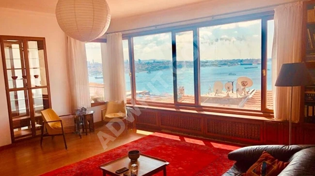 A wonderful 3+1 apartment, 175 m² with a stunning sea view, equipped with an elevator in an excellent central location, featuring two balconies in Cihangir.